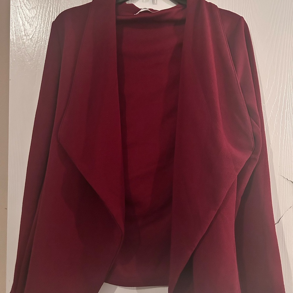 Doublju Women's Deep Red Blazer